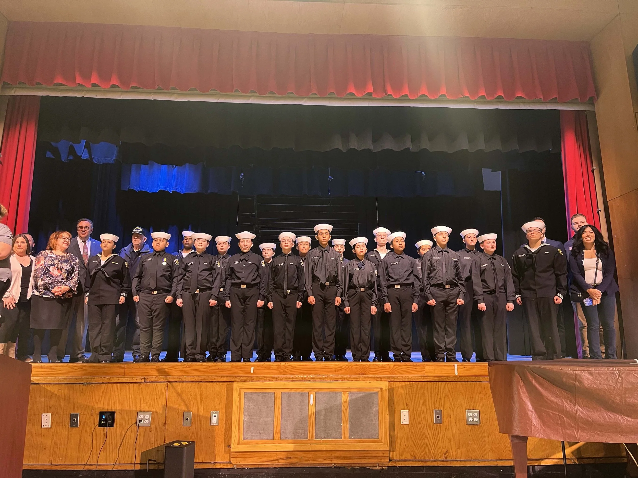 DC3 Nathan Bruckenthal Division held their unit’s first awards ceremony on March 16, with an outpouring of support from the community. Two cadets were elevated from League Cadets to Sea Cadets by unit leader and Council Advisory Committee member Joanna Karagiannis in the presence of USNSCC North East Regional Director and Council member LCDR Melva Cordova. Council Executive Director Jessica Hitchen, herself a Staten Islander, presented the Theodore Roosevelt Youth Medal to Cadet Edward Sanchez. Local elected officials, veterans and first responders were also there to support the unit, including State Assemblymember Sam Pirozzolo and State Senator Andrew Lanza’s Chief of Operations, William Matarazzo.