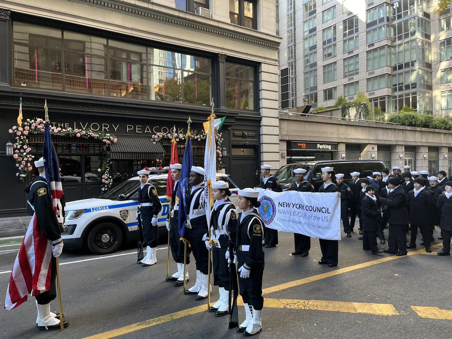 George Washington Division Sea Cadets carried the New York Council banner in the NYC Veterans Day Parade on November 16.